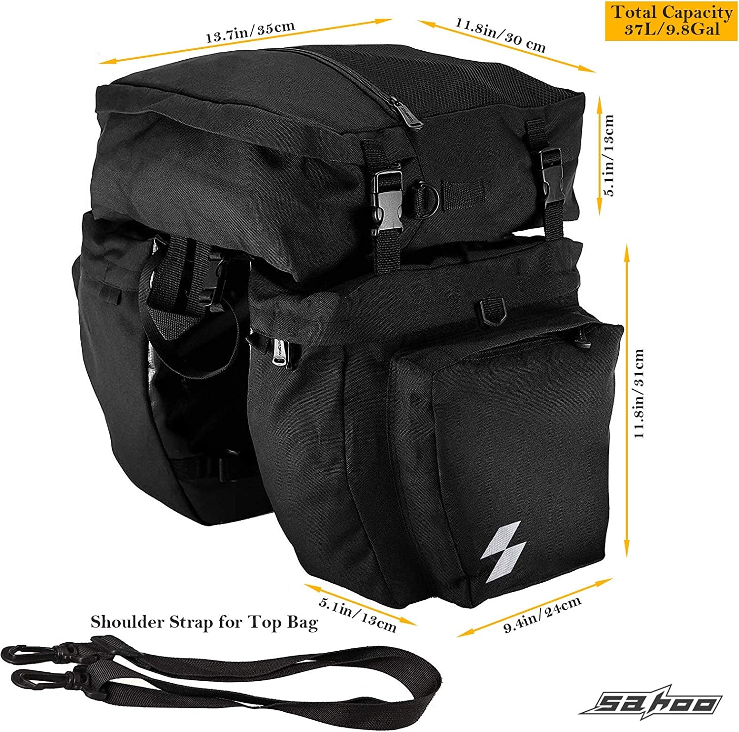 Waterproof Bike Rack - 3 in 1 Rear Rack Pannier Carrier Bag