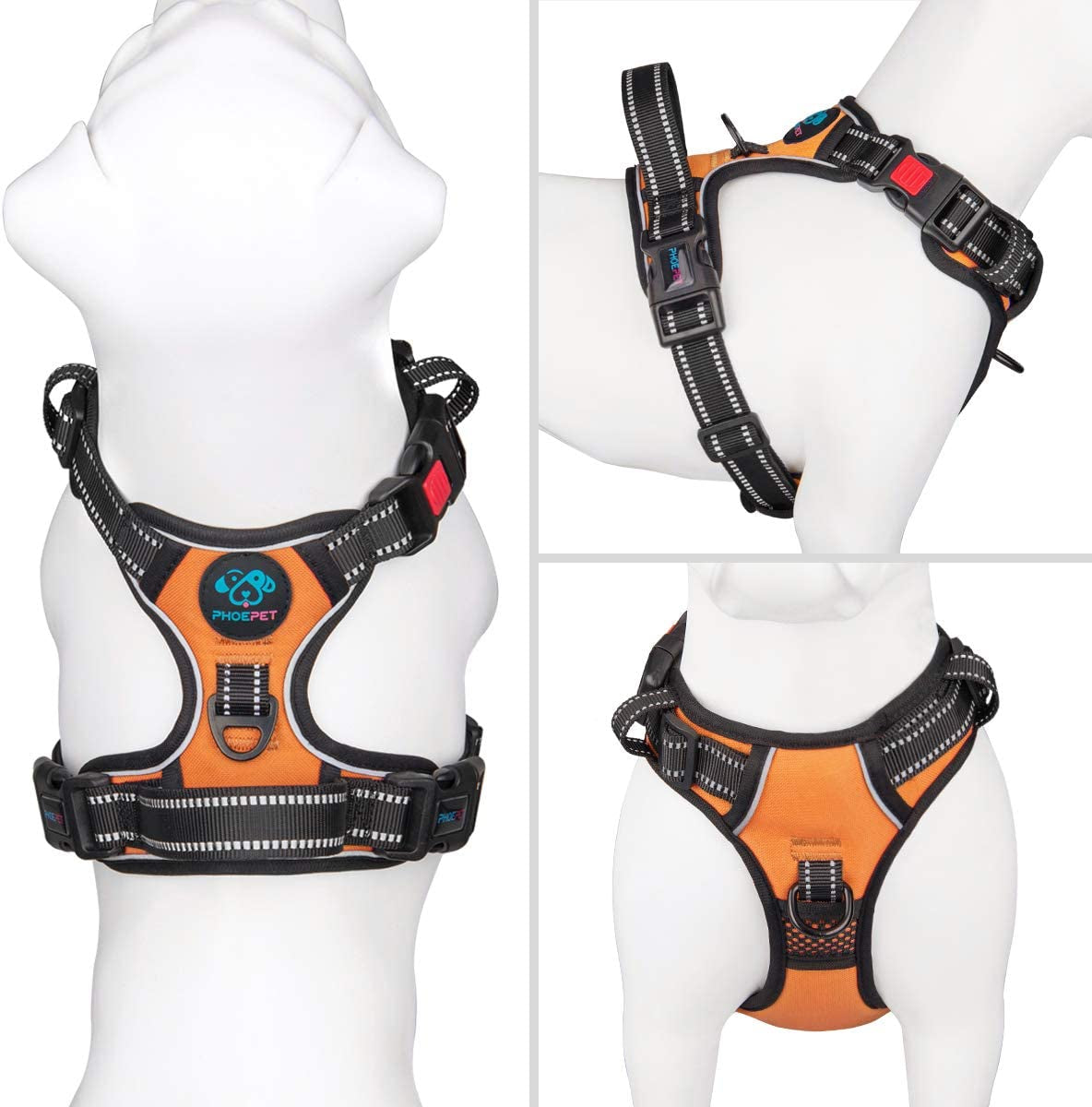 No Pull Dog Harness - Reflective Harness Vest with Adjustable Handle