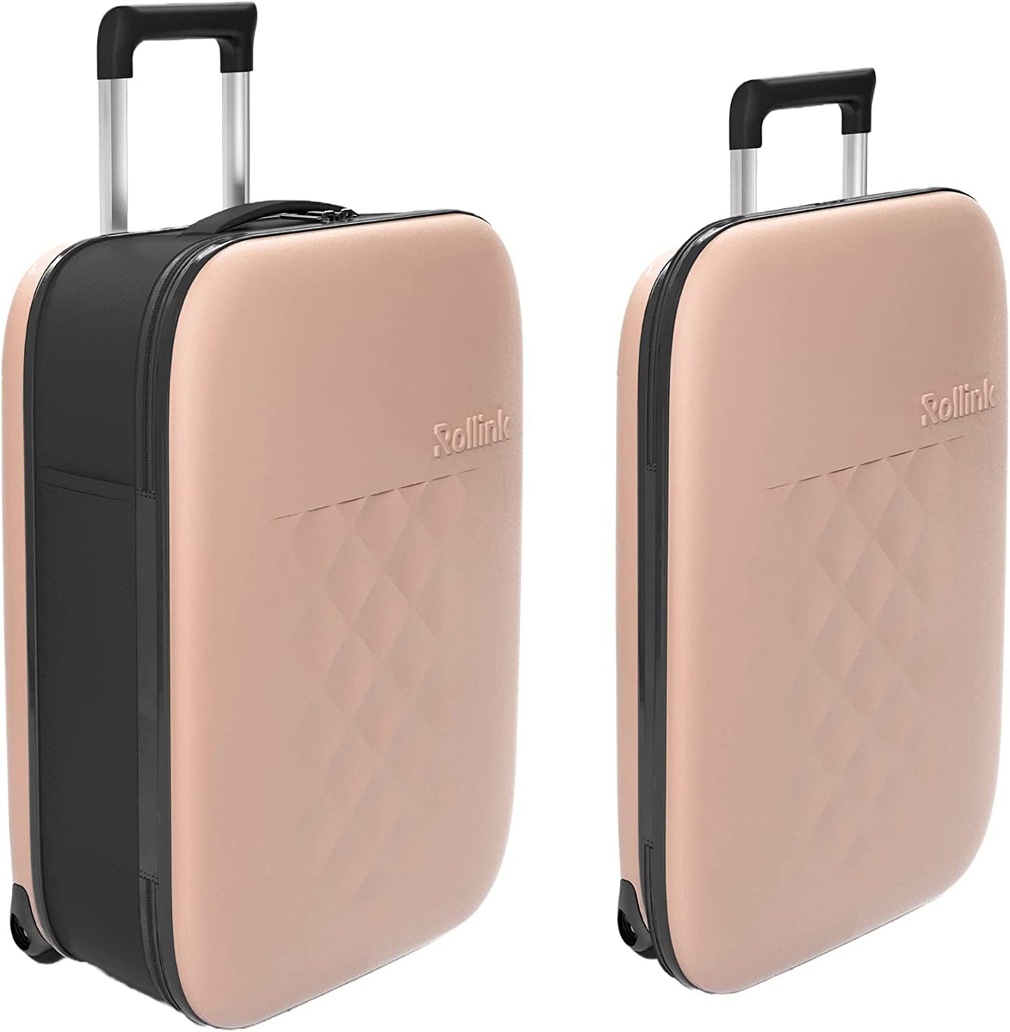 Fully Collapsible Suitcase - Hardshell Silent Wheels Carry On Luggage for Smooth Gliding