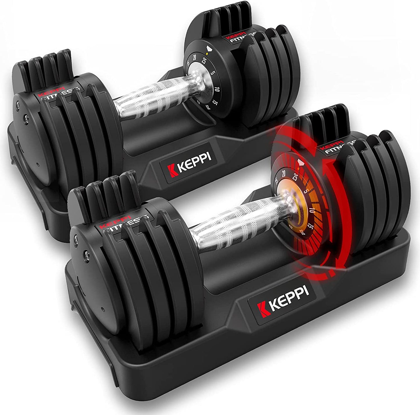 Adjustable 25 Lb Dumbbells Set with Anti-Slip Metal Handle