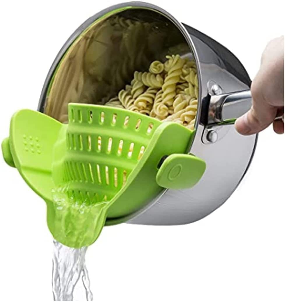 Pasta Strainer - Adjustable Silicone Clip on Strainer for Pots