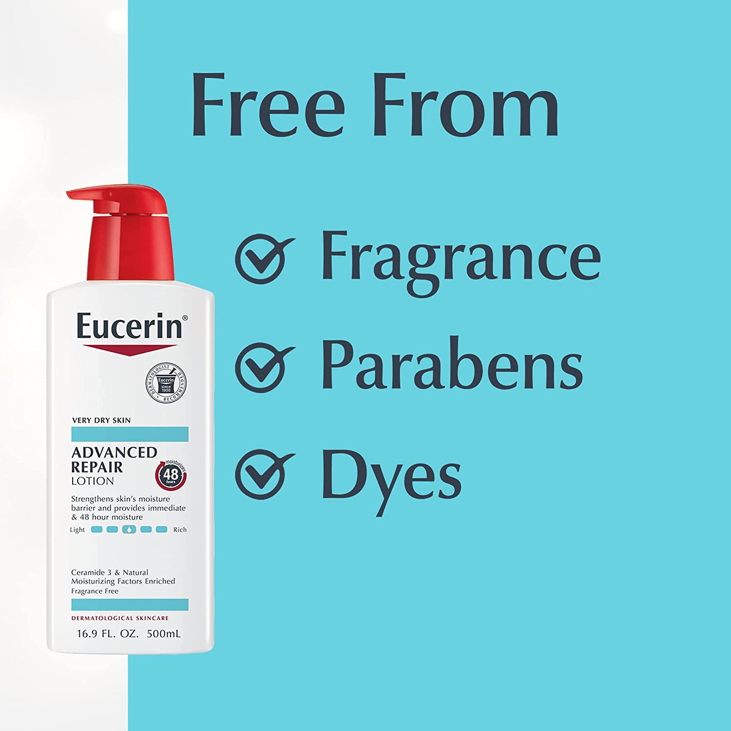 Eucerin - Advanced Body Repair Lotion Unscented Body Lotion for Dry Skin Pump Bottle