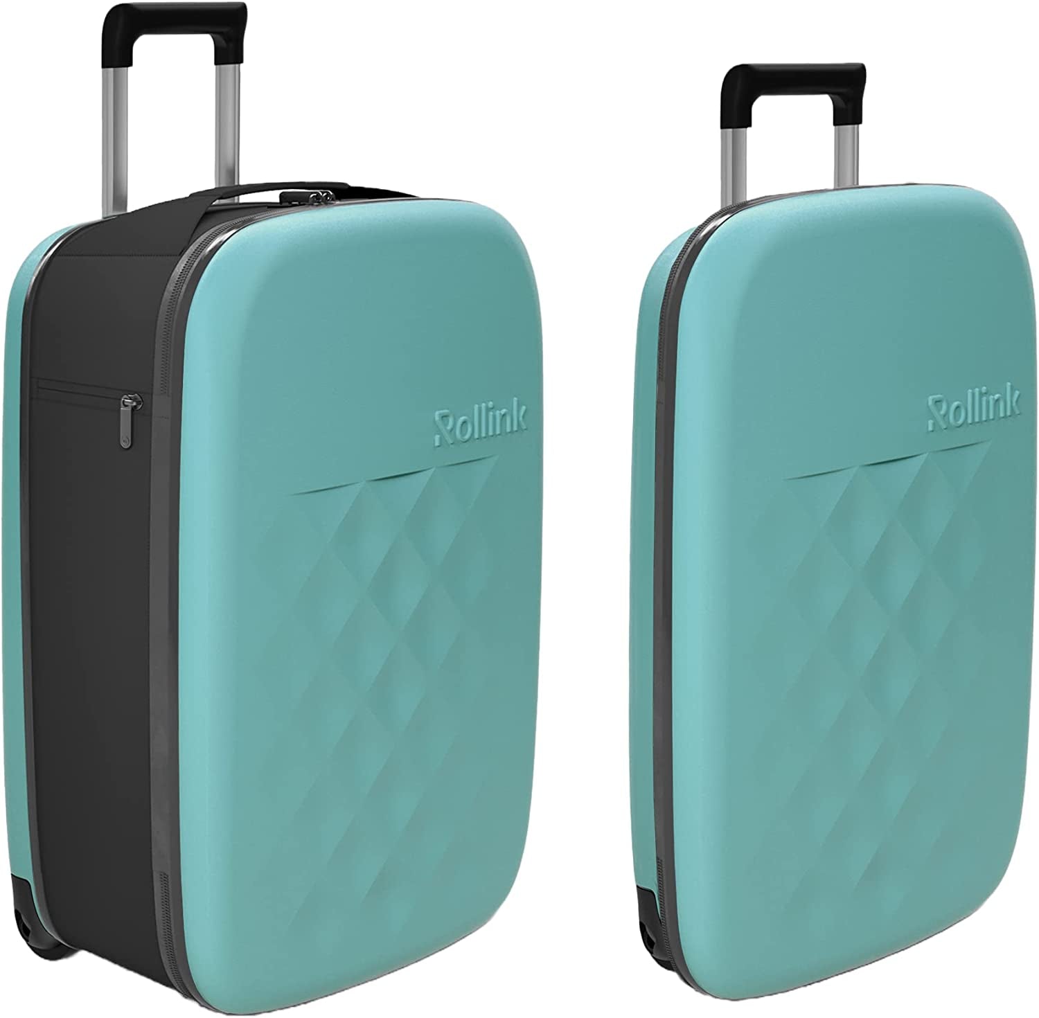 Fully Collapsible Suitcase - Hardshell Silent Wheels Carry On Luggage for Smooth Gliding