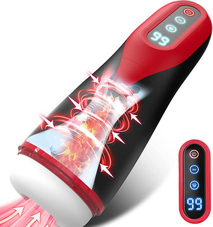 Automatic Male Masturbators - Male Sucking Masturbator with 9 Suction & Vibration & Heating