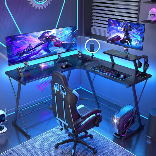 Computer Gaming Desk - Home Office Desk with Large Monitor Stand