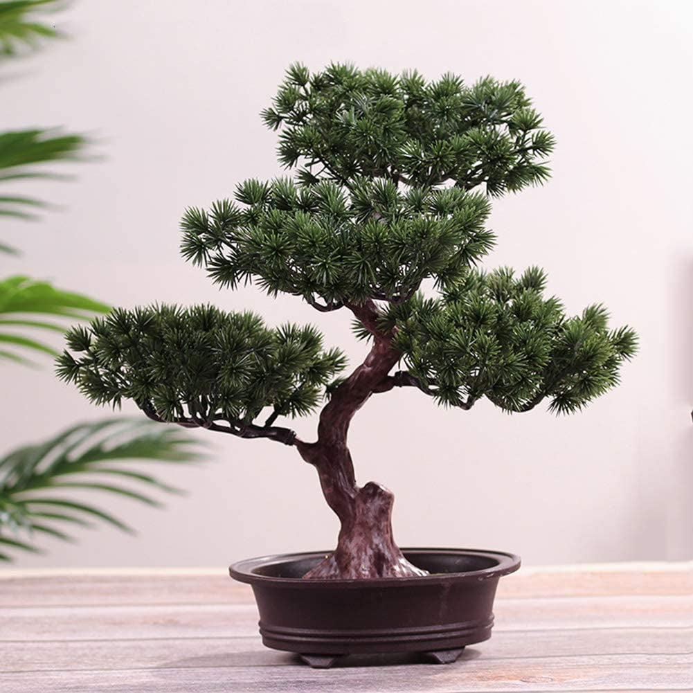 Artificial Bonsai Pine Tree Potted Plant Desk Display Fake Japanese Bonsai Plant