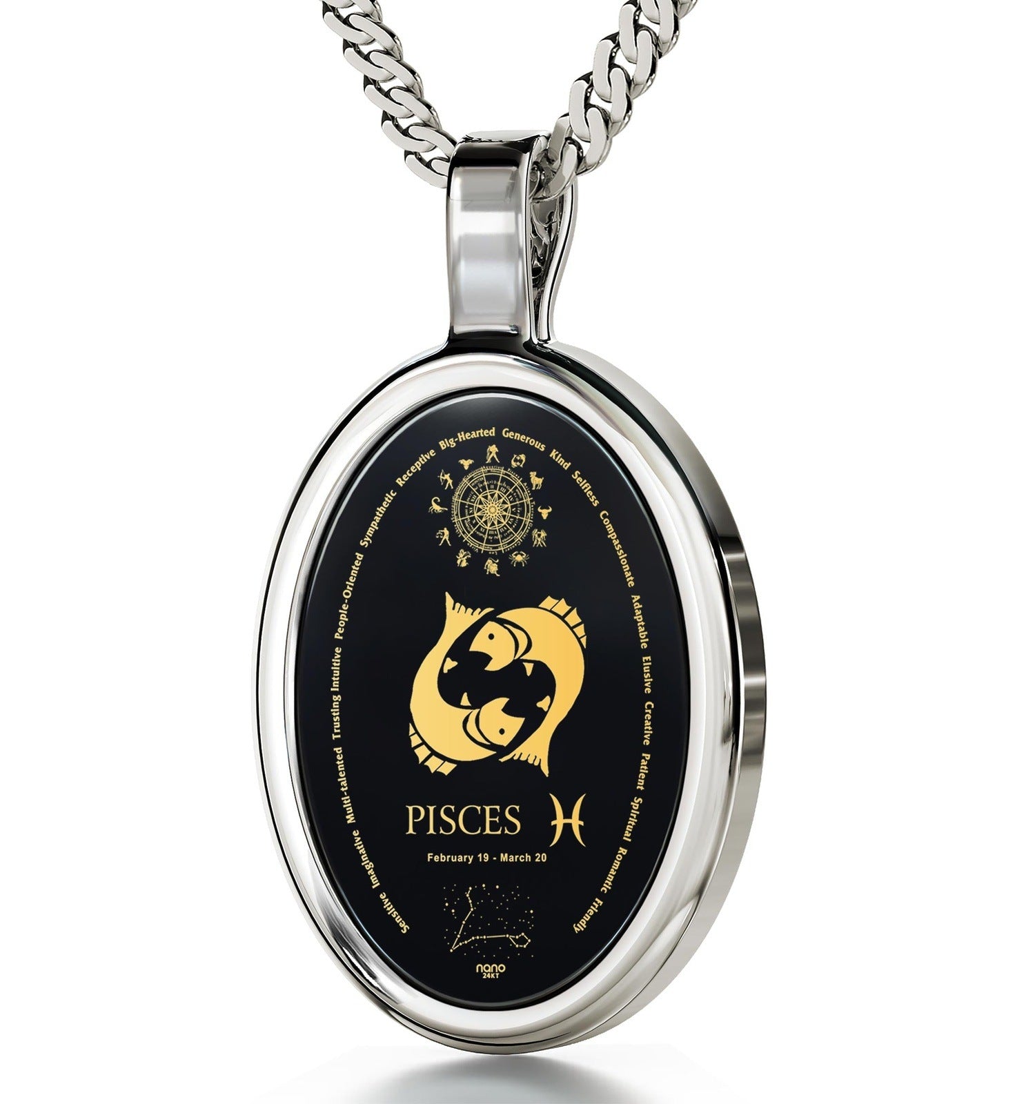 Pisces Necklace 24k Gold Inscribed