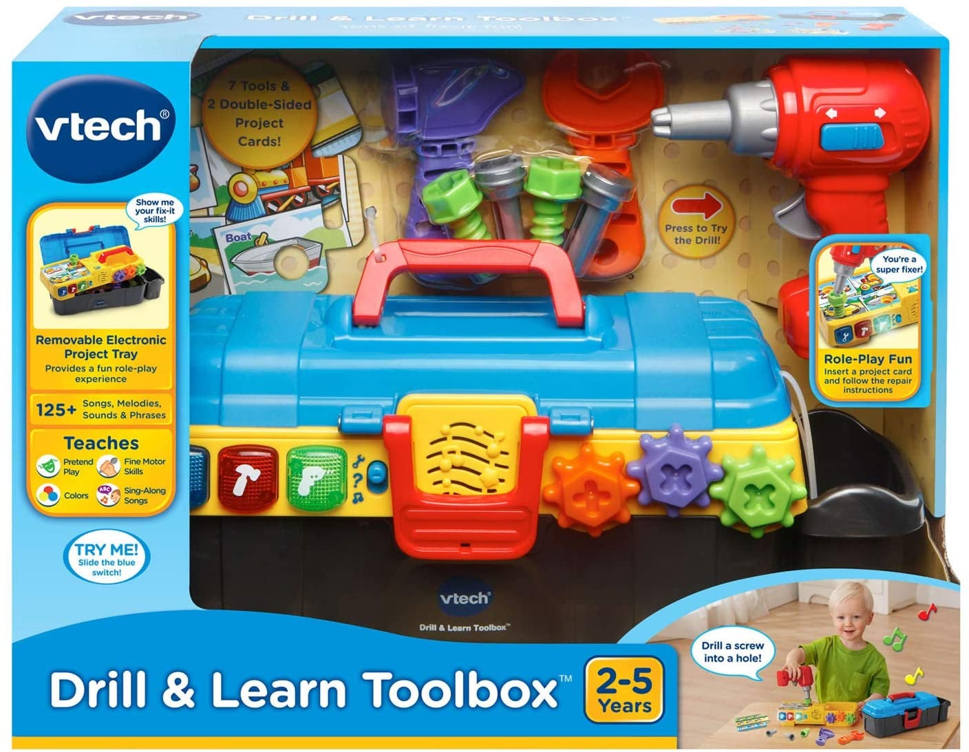 Kids Drill and Learn Toolbox Toddlers Toys