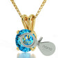 Gemini Necklace 24k Gold Inscribed on Crystal