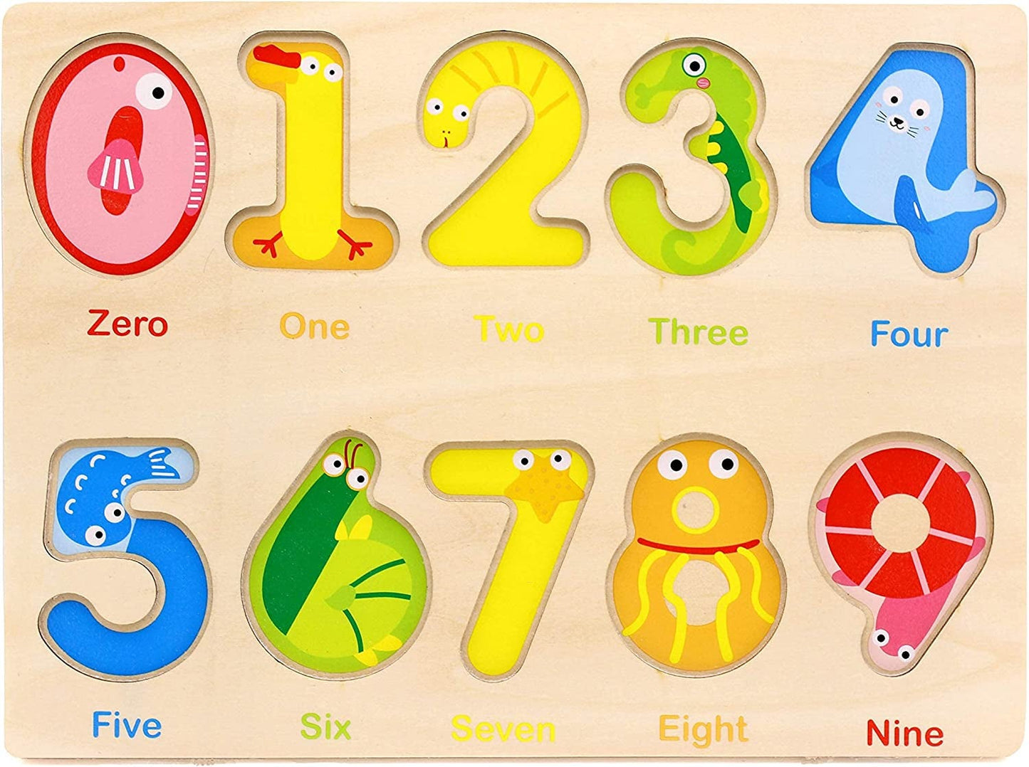 Wooden Preschool Learning Number Puzzles Toys Educational Toys