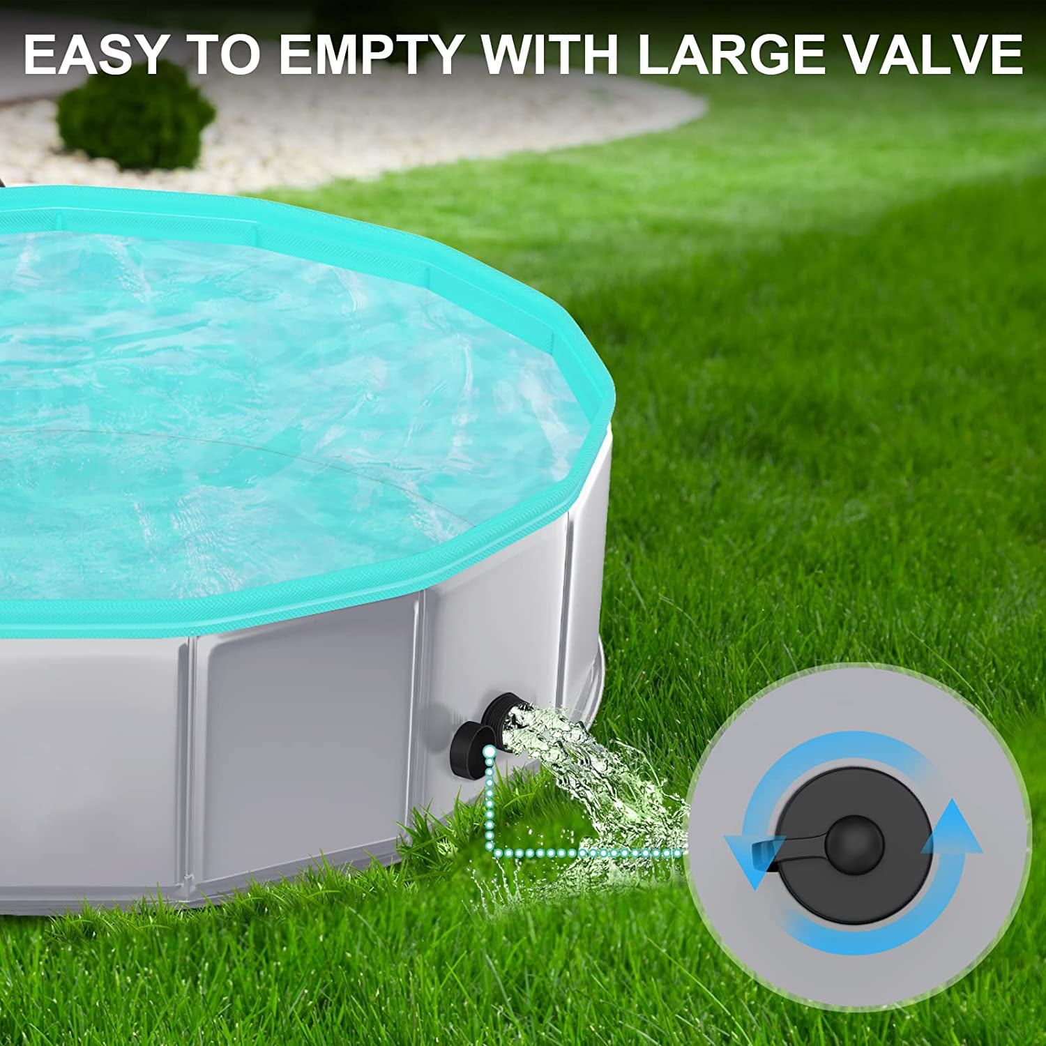 Dog Pool - Portable Outdoor Kiddie Swimming Durable PVC Pool for Dogs