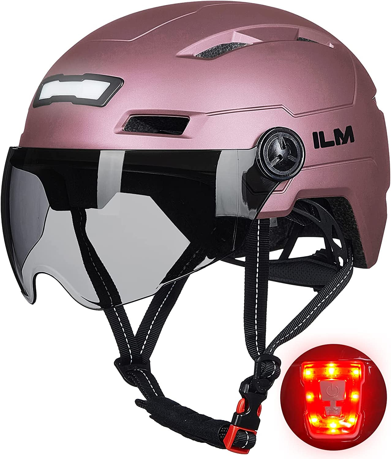 Adult Bike Helmet with USB Rechargeable LED Front and Back Light