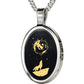 I Love You to the Moon and Back Necklace 24k Gold Inscribed on Onyx