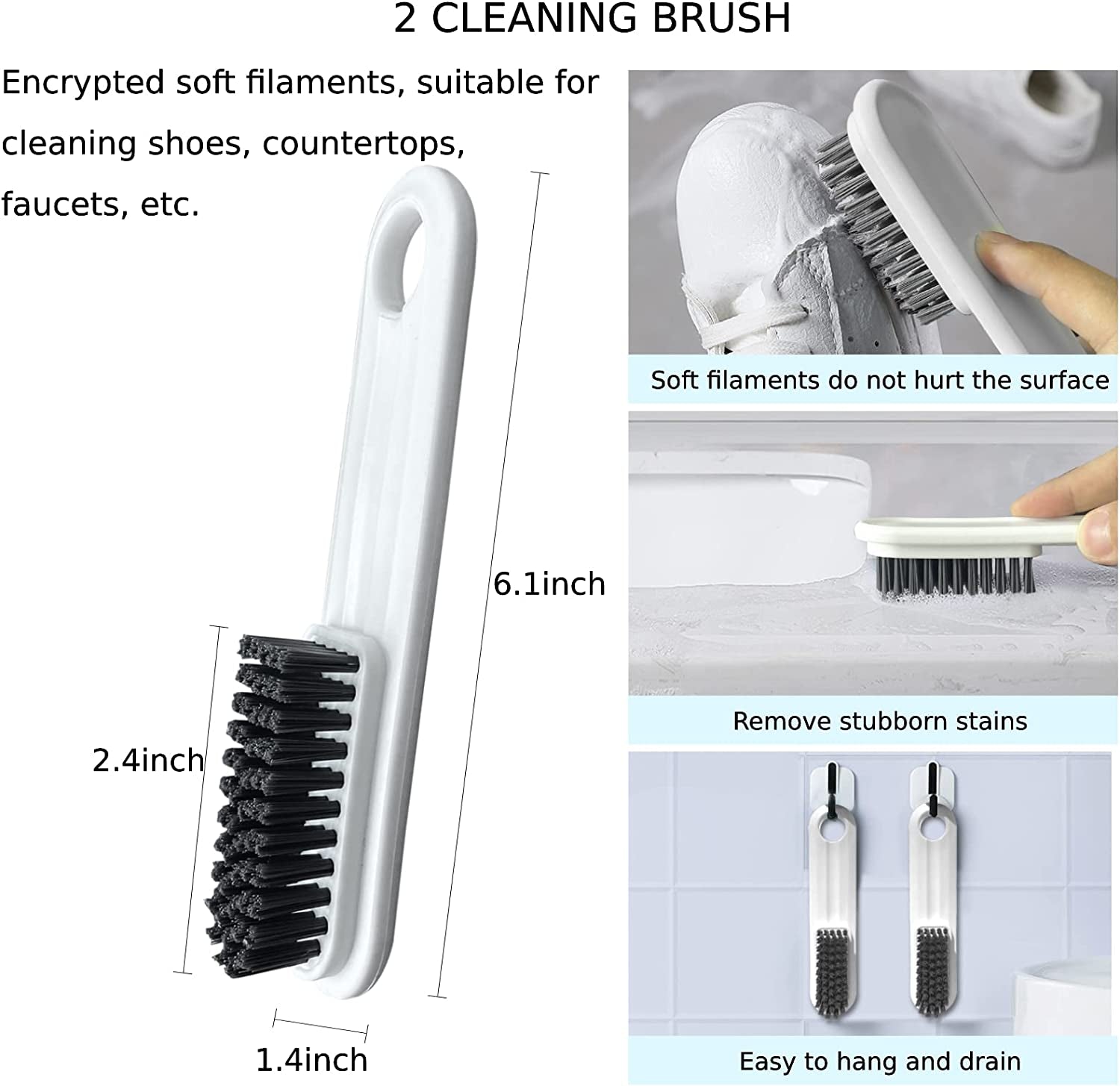 Toilet Brush - Toilet Brush with Ventilated Holder and Silicone Bristles