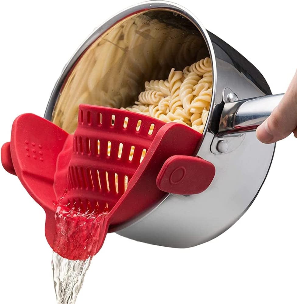 Pasta Strainer - Adjustable Silicone Clip on Strainer for Pots