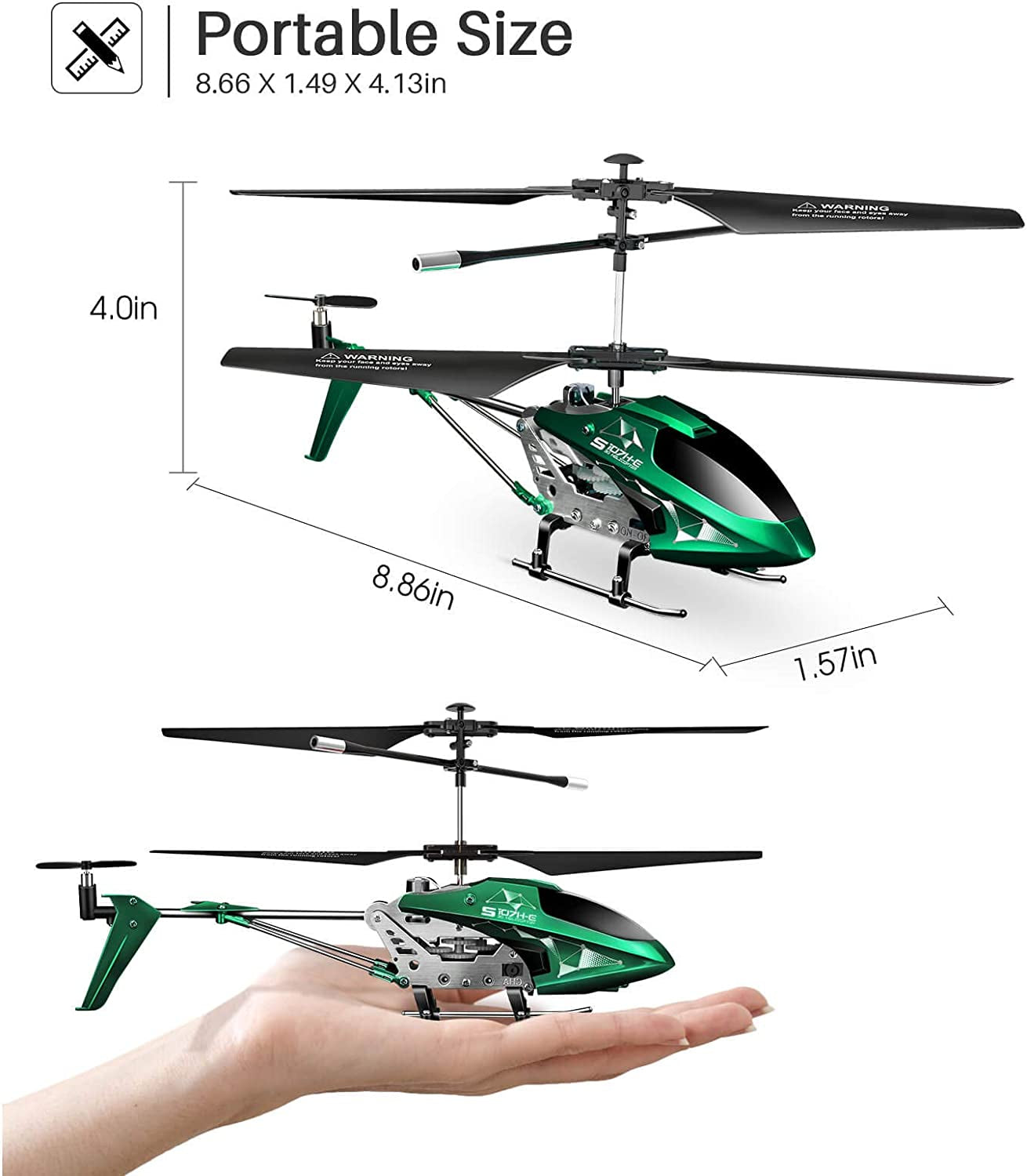 Kids Remote Control Helicopter - Altitude Hold Gyro Stabilizer and High & Low Speed LED Light