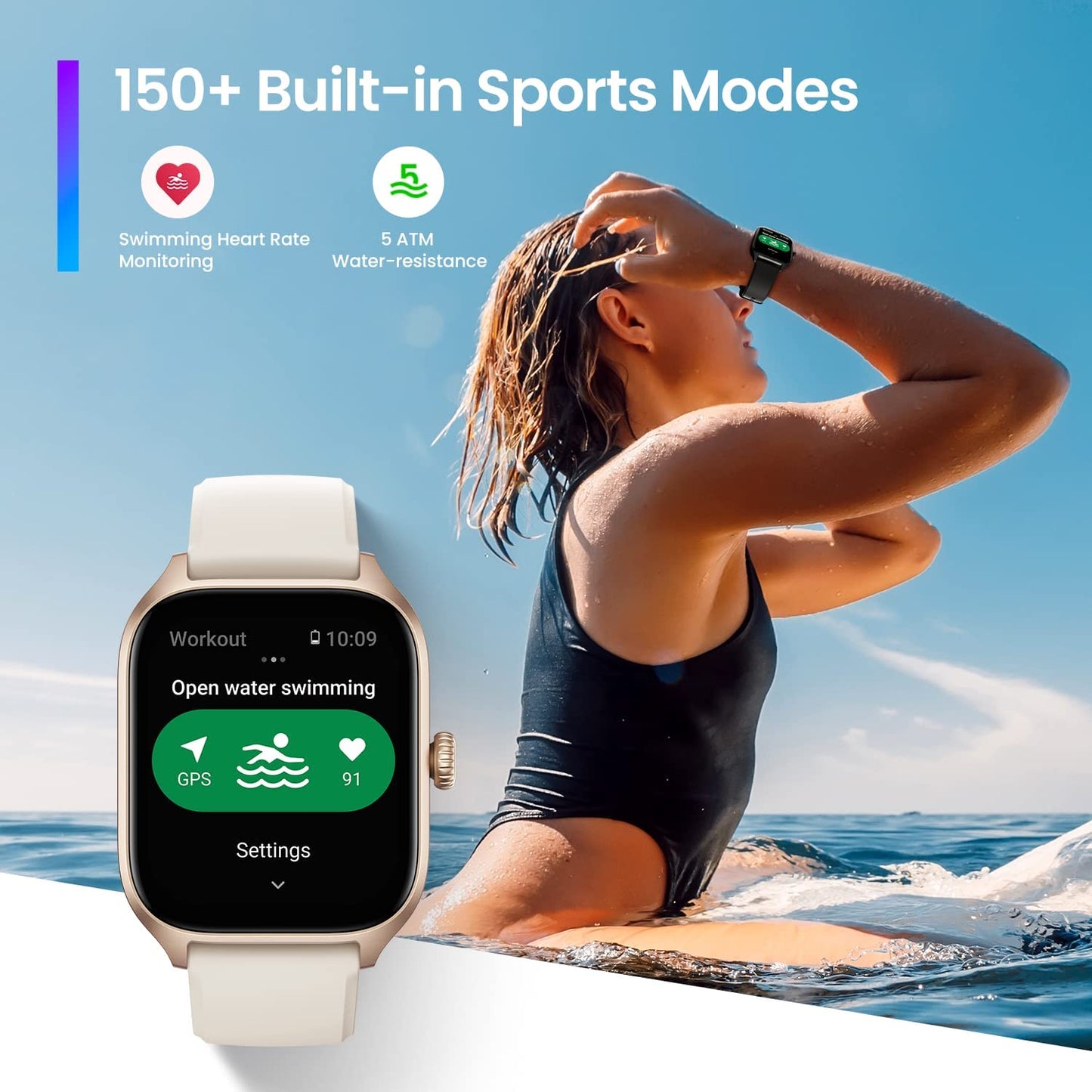 Smartwatch - Men & Women Dual-Band GPS AMOLED Display Alexa Built-In Bluetooth Calls 150+ Sports Modes Smartwatch