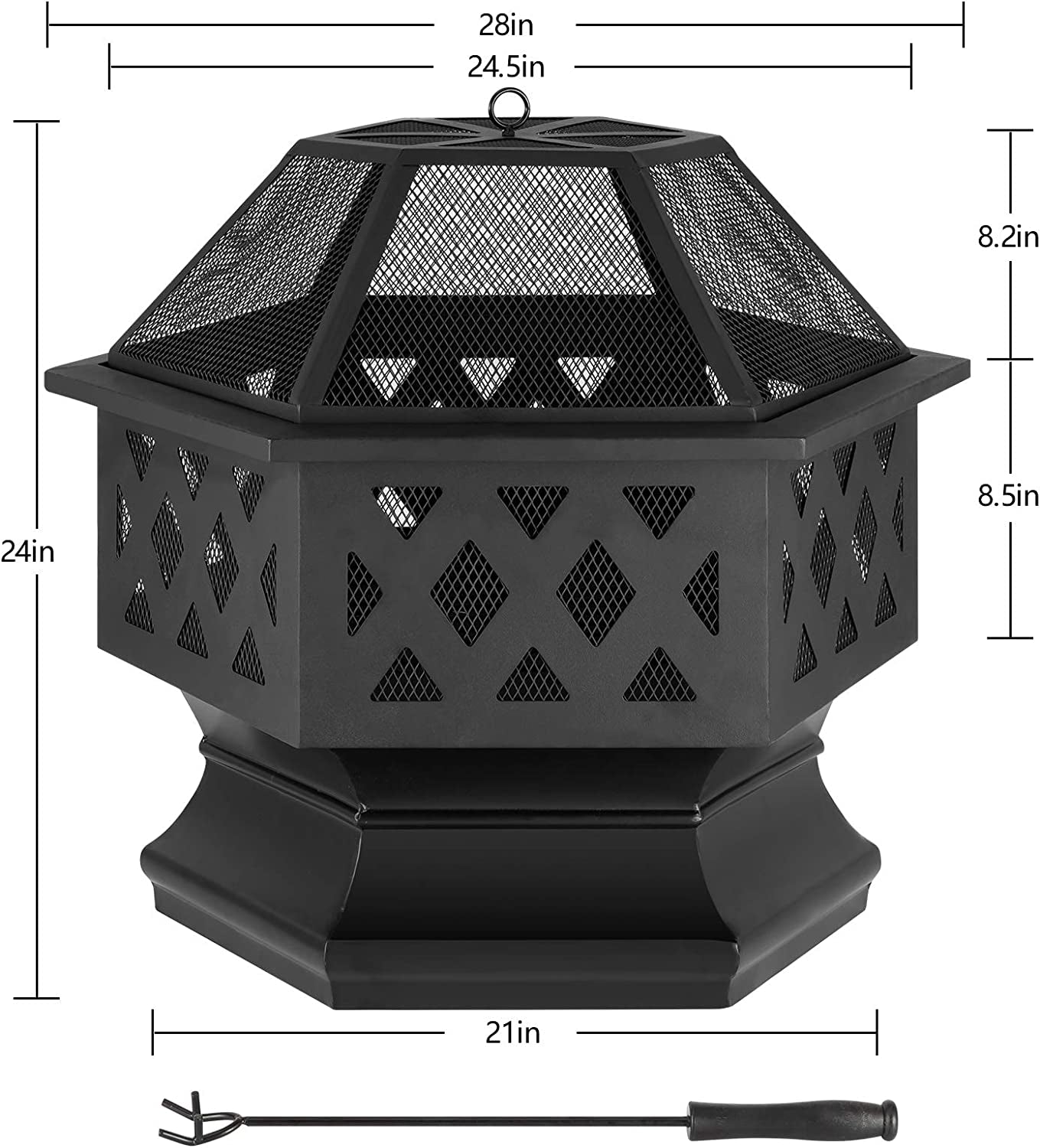 Fire Pit - Outdoor Iron Cast Fire Bowl For Backyard Deck Camping