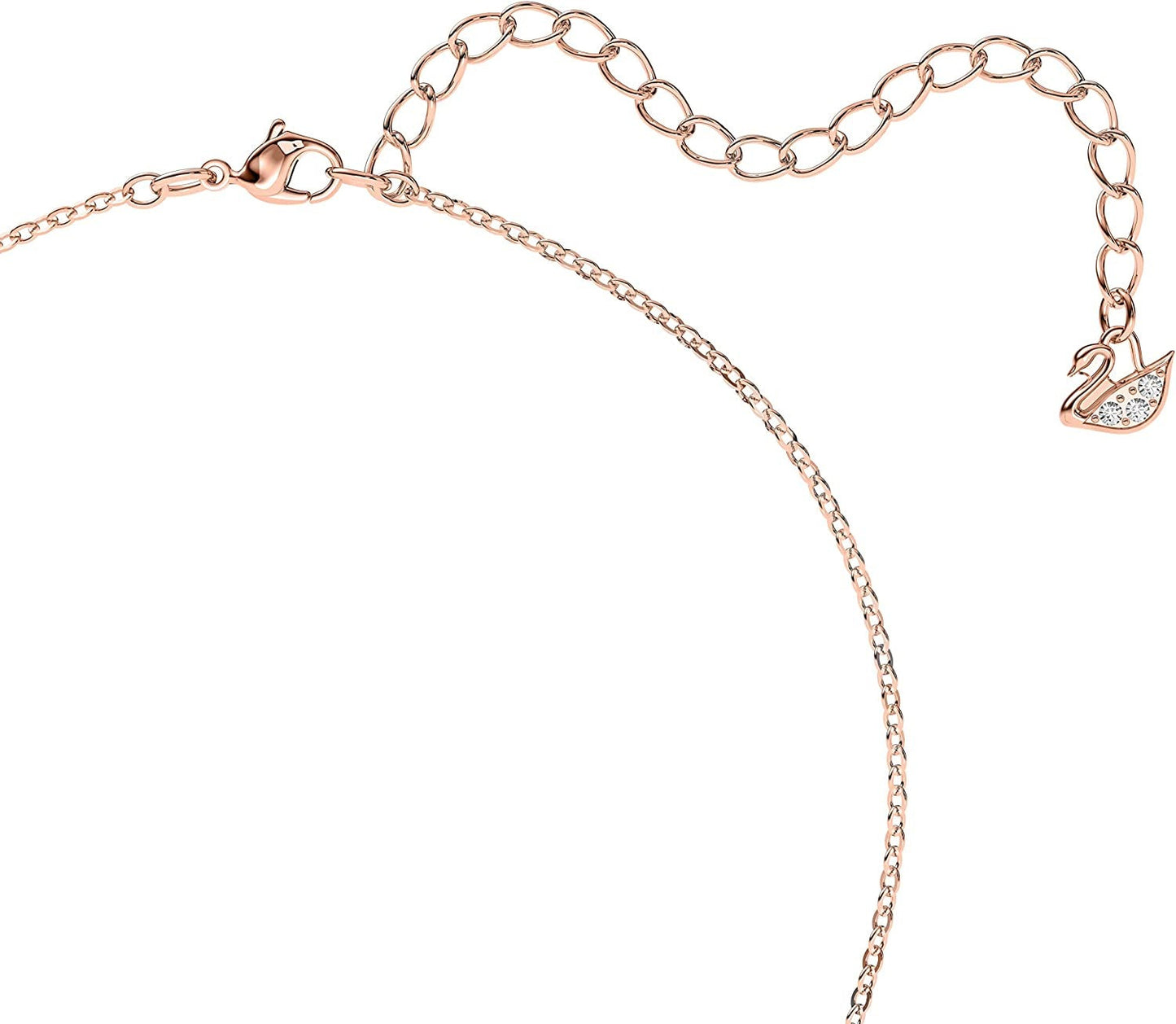 Iconic Swan Necklace and Earrings Rose Gold Tone Finish