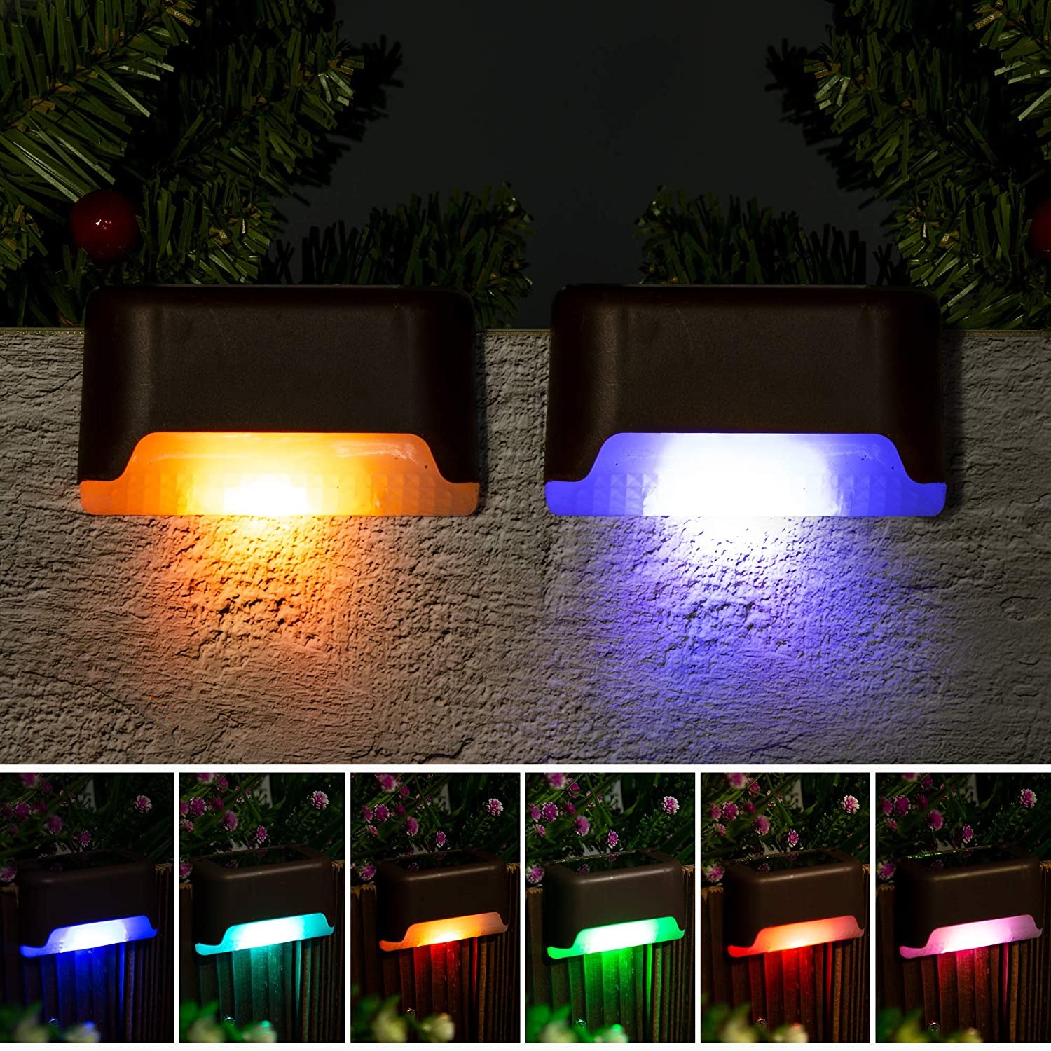 Solar Deck Lights - 16 Waterproof Solar Step Lights LED Yard & Patio Solar Lights