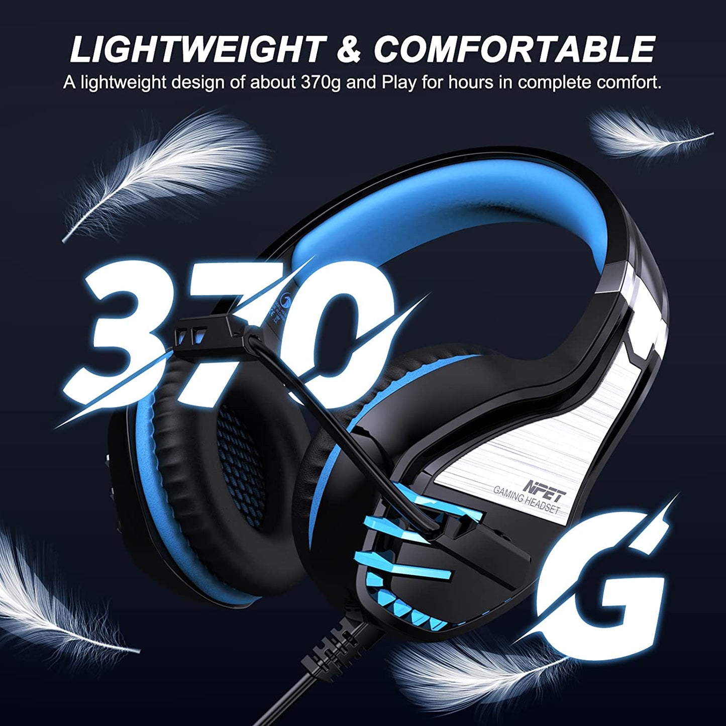 Stereo Gaming Headset for PS4 PC Xbox PS5 - Noise Cancelling Headphones with Mic Led Light