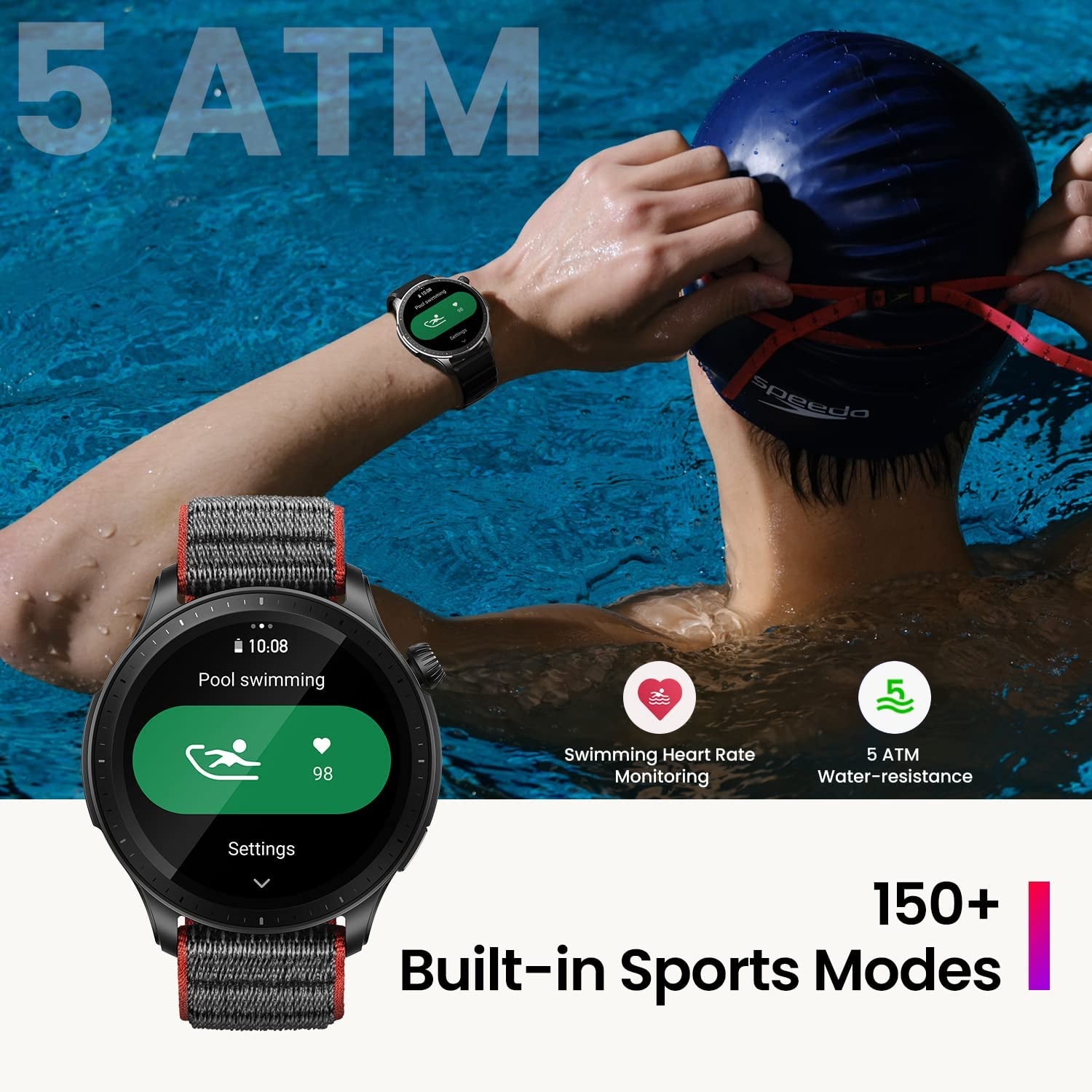 Men Smartwatch - Android & iPhone Dual-Band GPS Alexa Built-In Bluetooth Calls 150+ Sports Modes 14-Day Battery Life