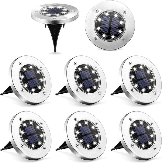 Garden and Patio Solar Powered Lights - 8 LED Waterproof Outdoor Solar Lights