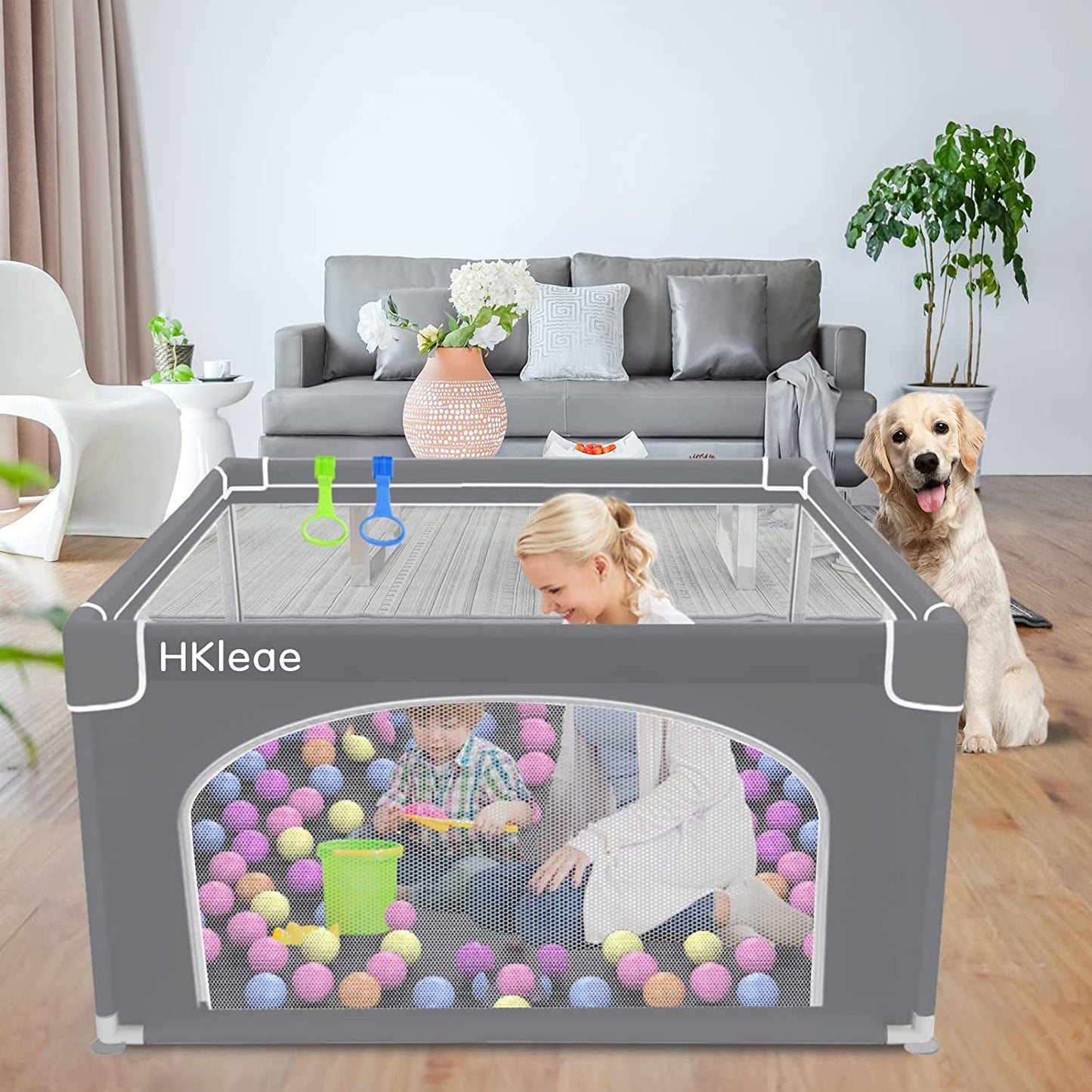 Baby Playpen - Playpen for Babies and Toddlers with Anti-Slip Base