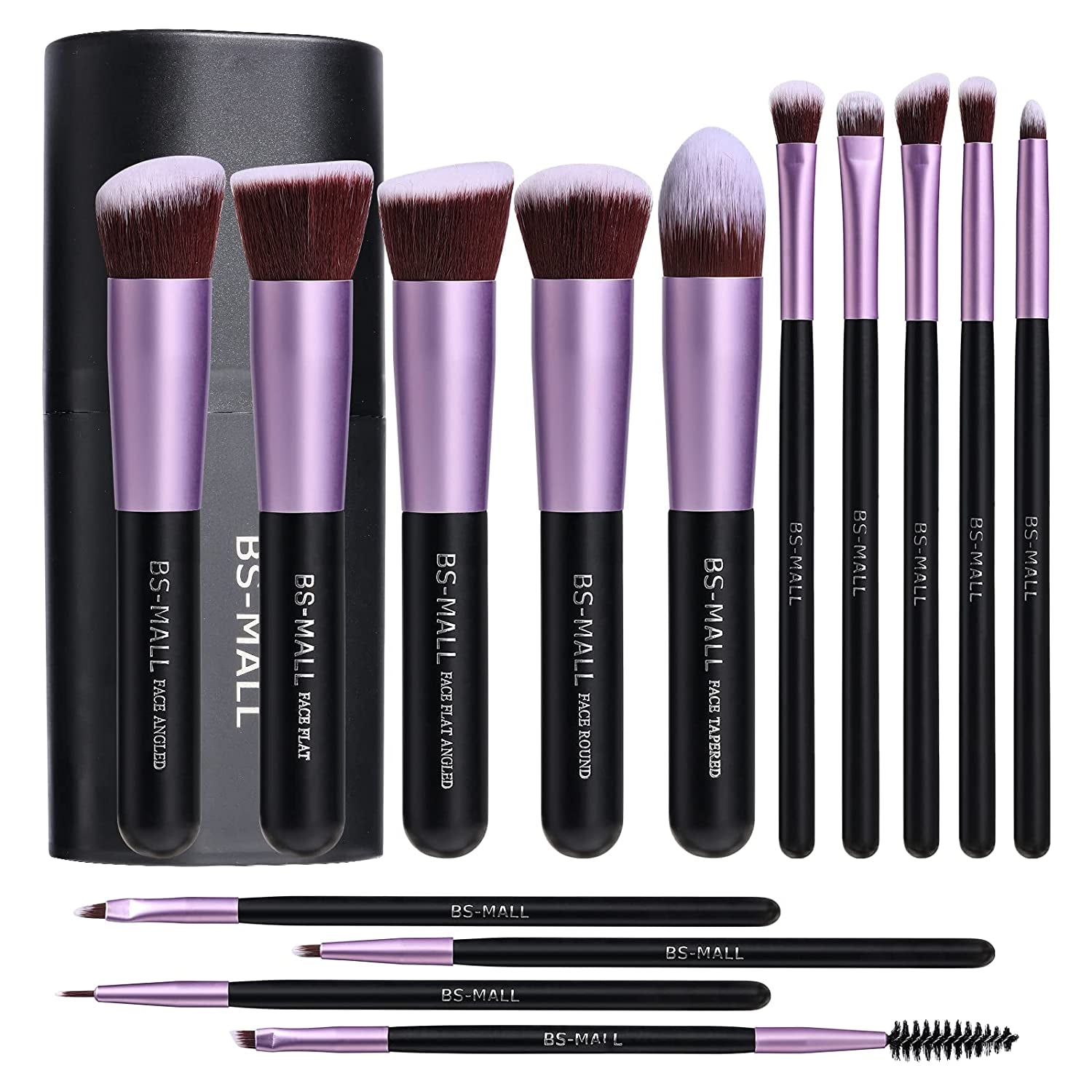 Makeup Brush Set - Premium Synthetic Brushes 14-Piece Set with Case