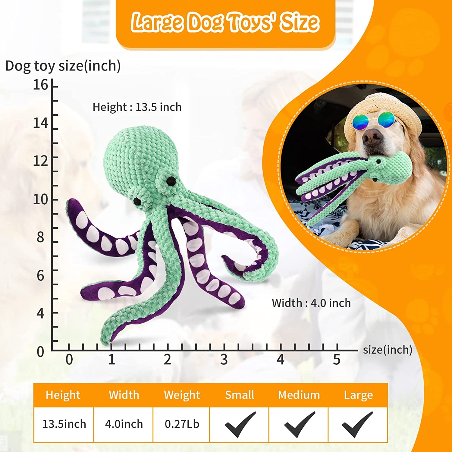 Squeaky Dog Toys - Big Stuffed Toys Durable Puppy Chew Toys