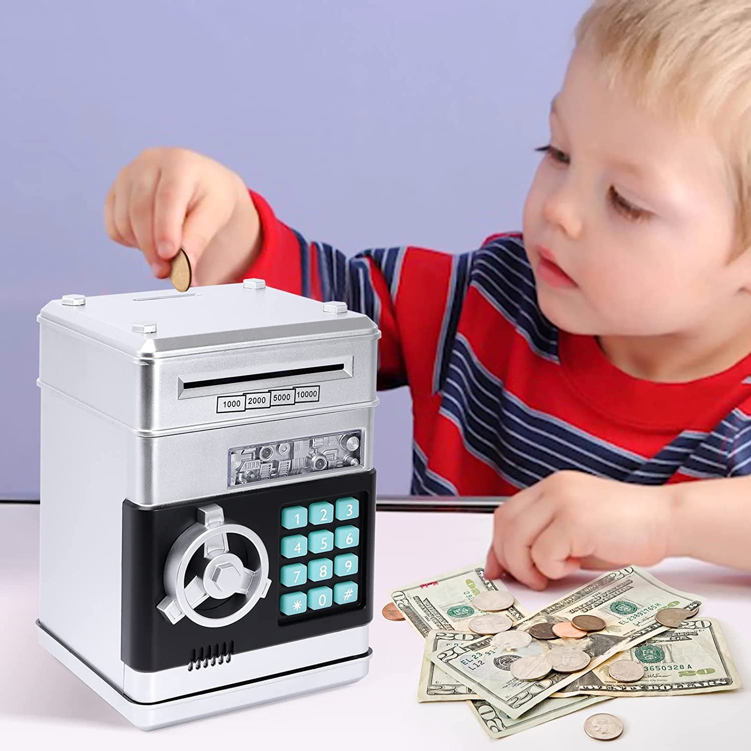 Piggy Bank - Electronic ATM Money Saving Box Toy Gift for Kids