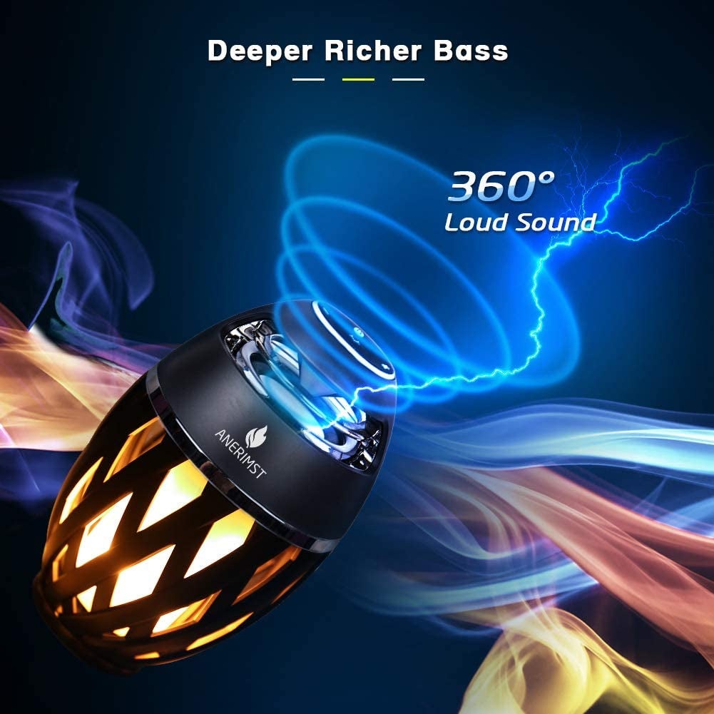 Waterproof Wireless Bluetooth Speaker - LED Flame Speaker Gifts for Men/Women