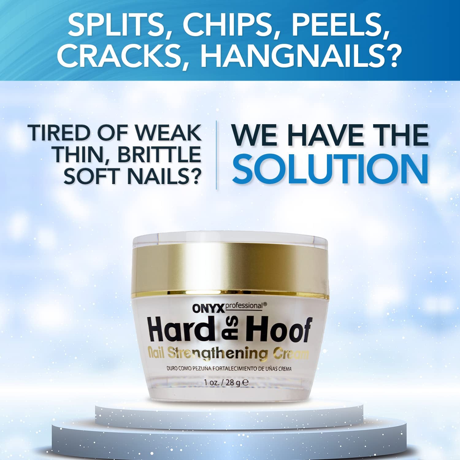 Hard as Hoof - Nail Growth Nail Strengthening Cream with Coconut Scent & Conditioning Cuticle Cream Stops Splits