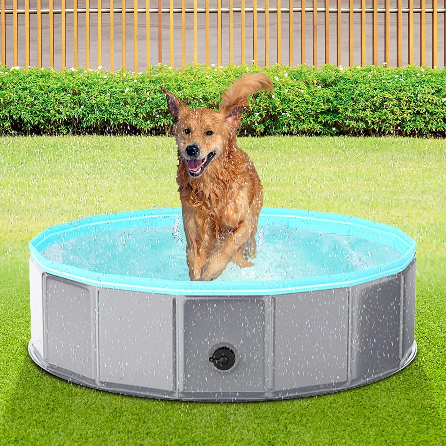 Dog Pool - Portable Outdoor Kiddie Swimming Durable PVC Pool for Dogs