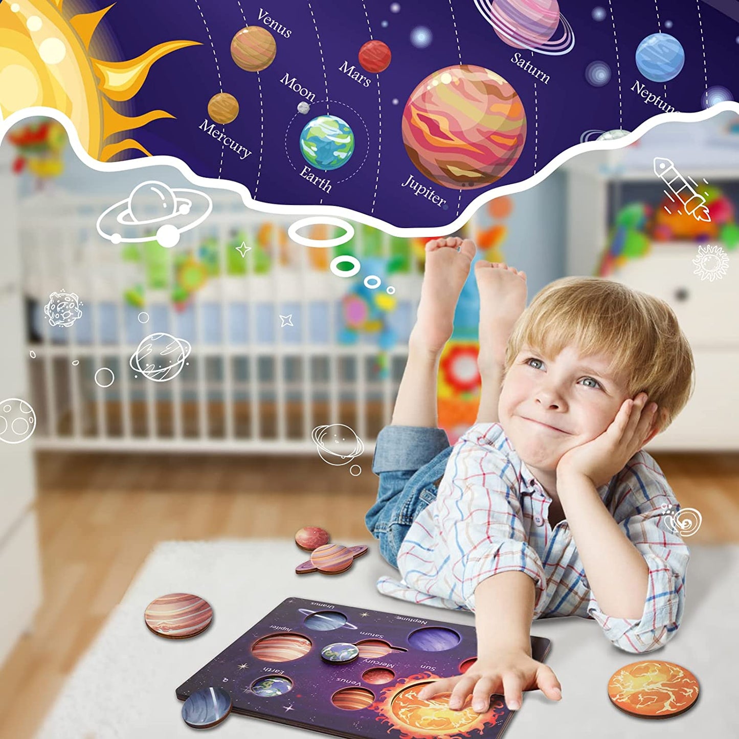 Solar System Puzzles Toys - Toddler's Planets Preschool Learning Activities