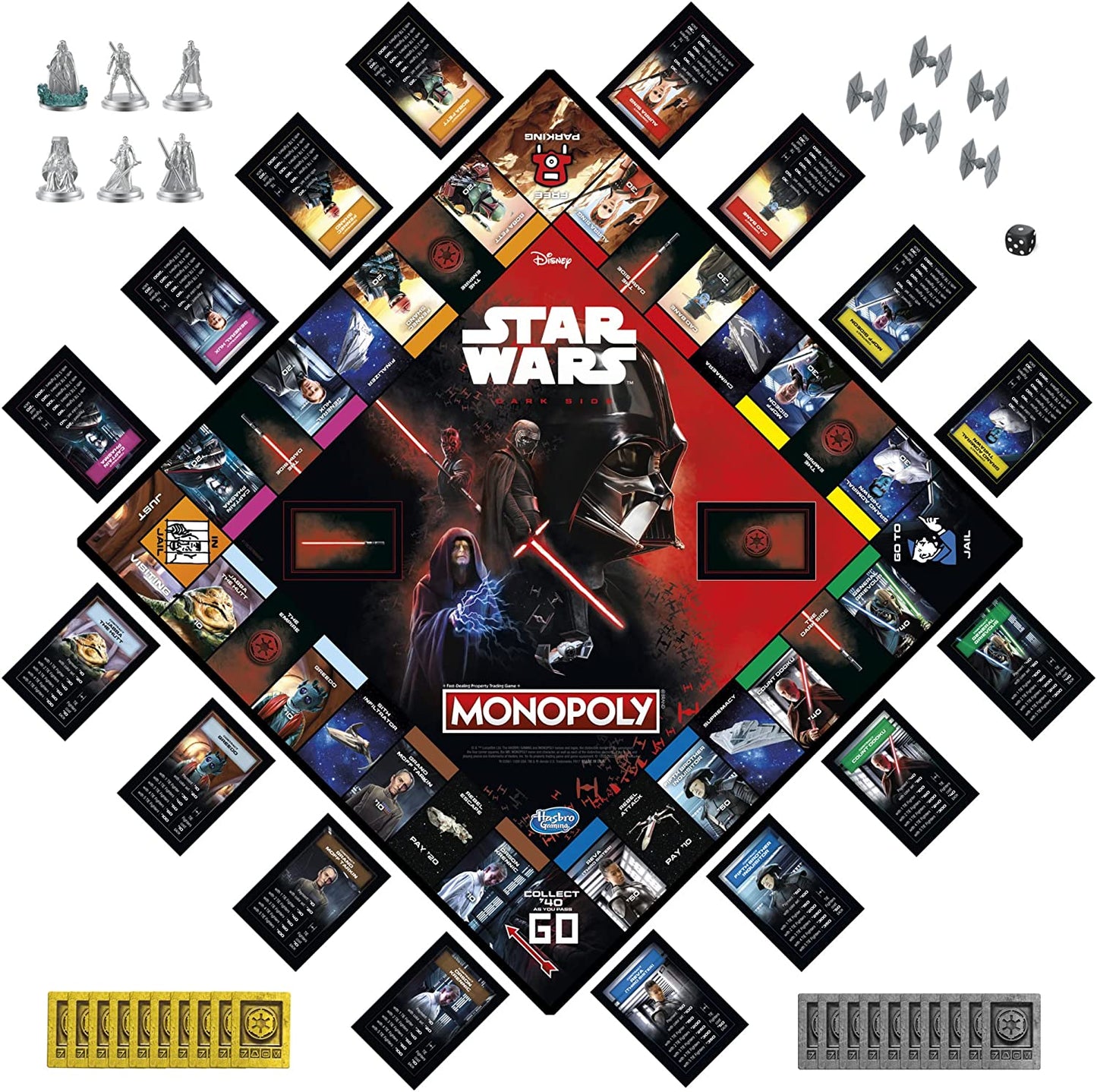 Monopoly - Disney Star Wars Dark Side Edition Board Game for Families and Kids