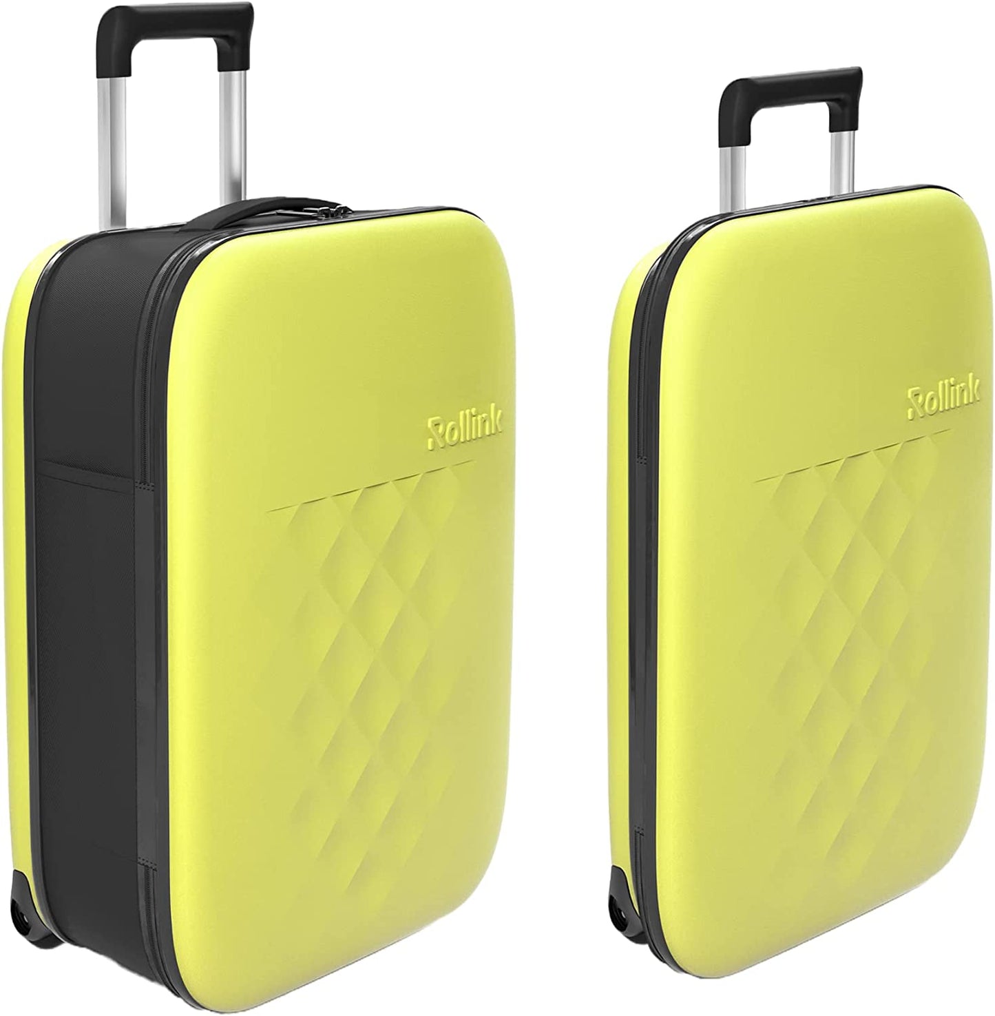 Fully Collapsible Suitcase - Hardshell Silent Wheels Carry On Luggage for Smooth Gliding