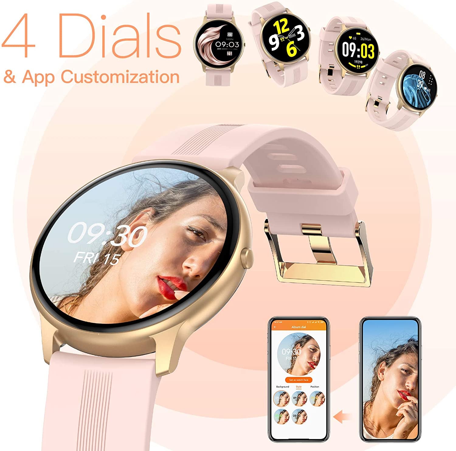 Android & iPhones Waterproof Smartwatch and Full Touch Screen