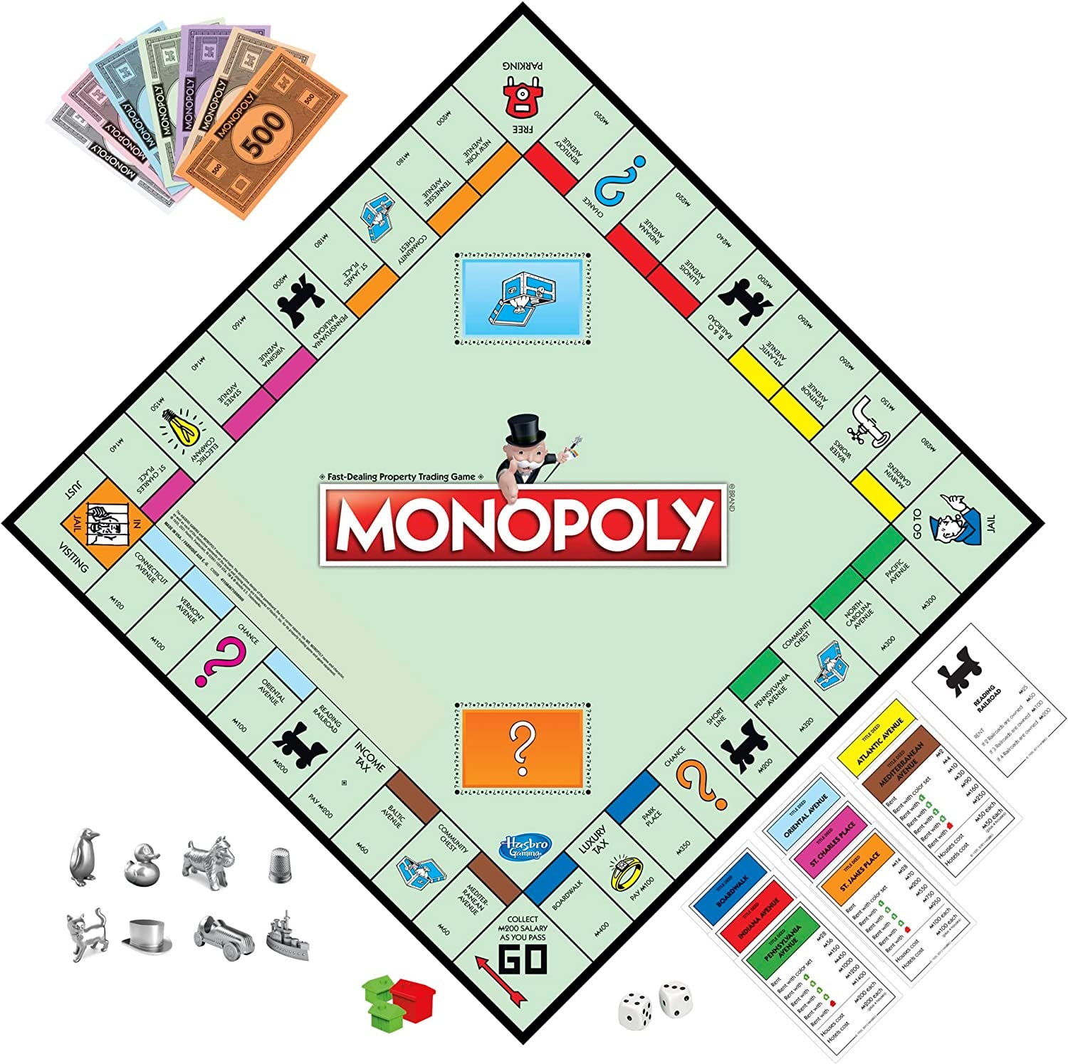 Monopoly Game - Family Board Games for 2 to 6 Players Includes 8 Tokens