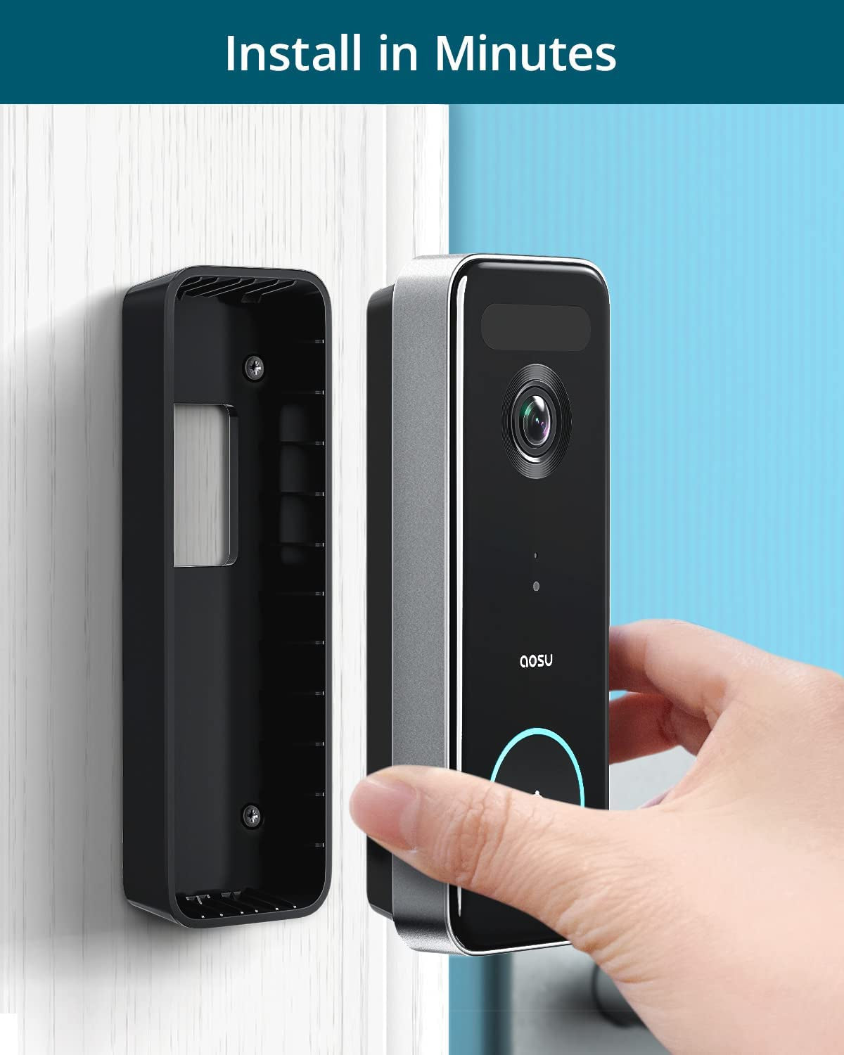 Wireless Doorbell Camera - 5MP Ultra HD Video - Triple Motion Detection Compatible with Alexa & Google Assistant