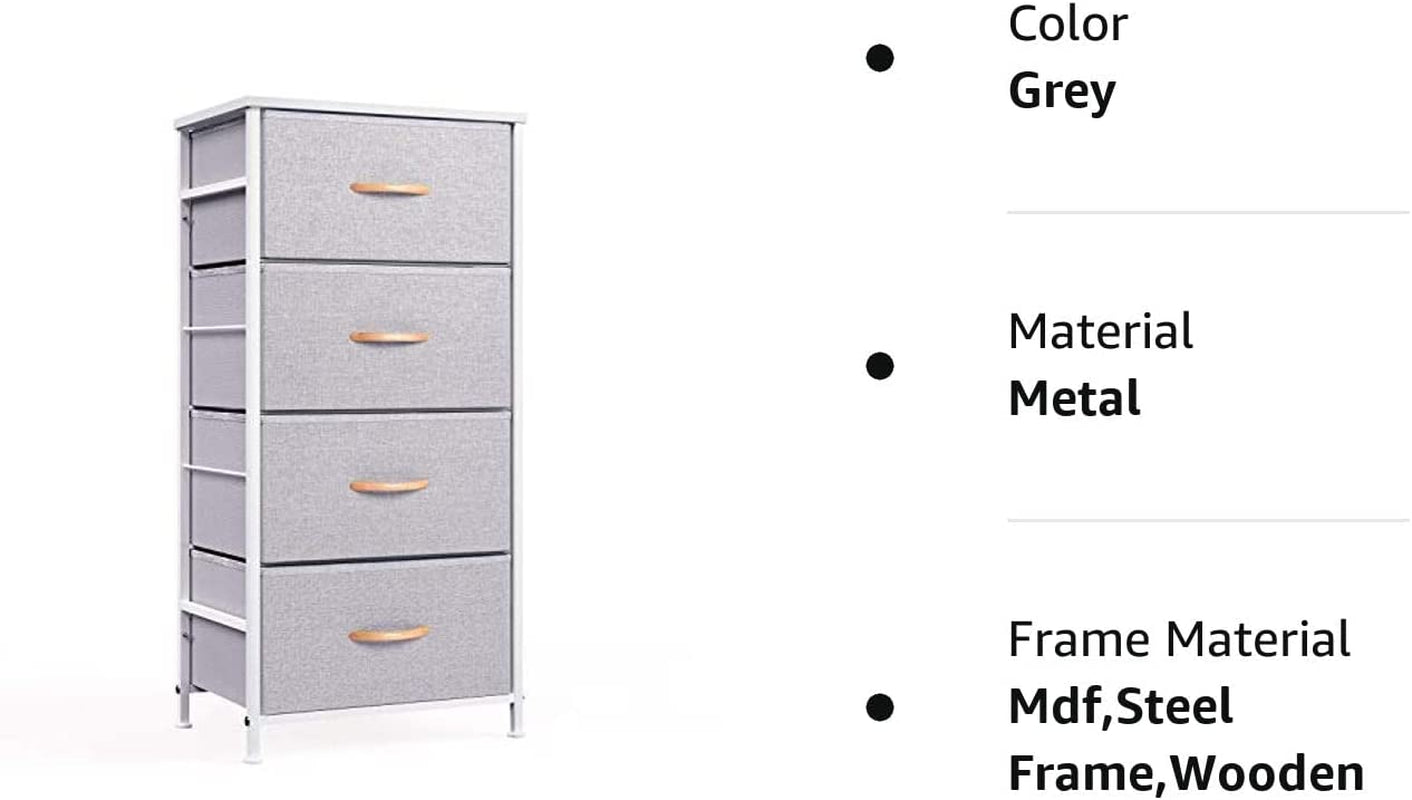 Bedroom Storage Organizer 4 Drawer Fabric Dresser Storage Unit