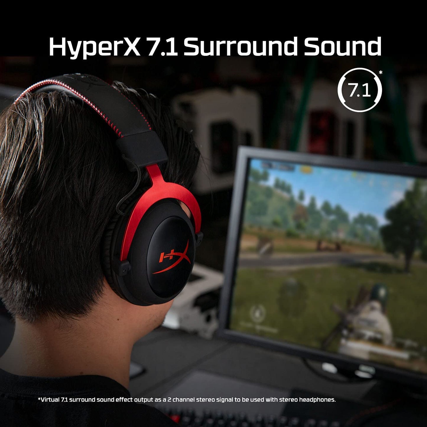 Gaming Headset 7.1 Surround Sound - Memory Foam Ear Pads Aluminum Frame Detachable Microphone Works with PC PS5 PS4 Xbox Series X