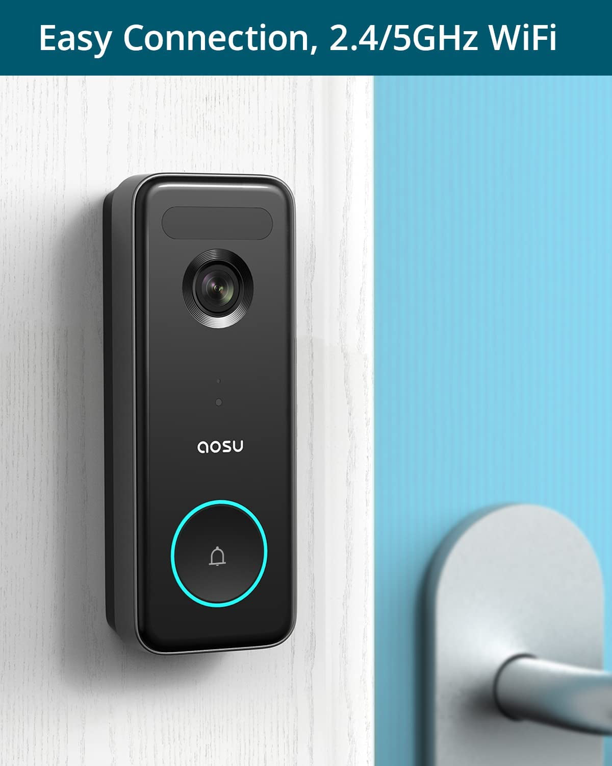 Wireless Doorbell Camera - 5MP Ultra HD Video - Triple Motion Detection Compatible with Alexa & Google Assistant