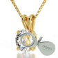 Libra Necklace 24k Gold Inscribed on Crystal