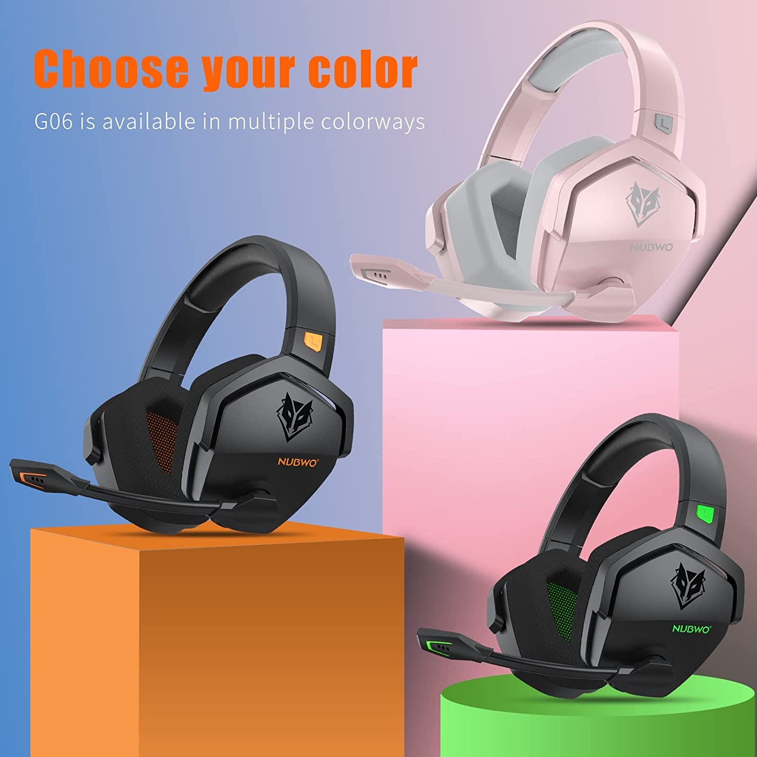 Wireless Gaming Headset with Crystal-Clear Microphone for PS5/PS4/PC