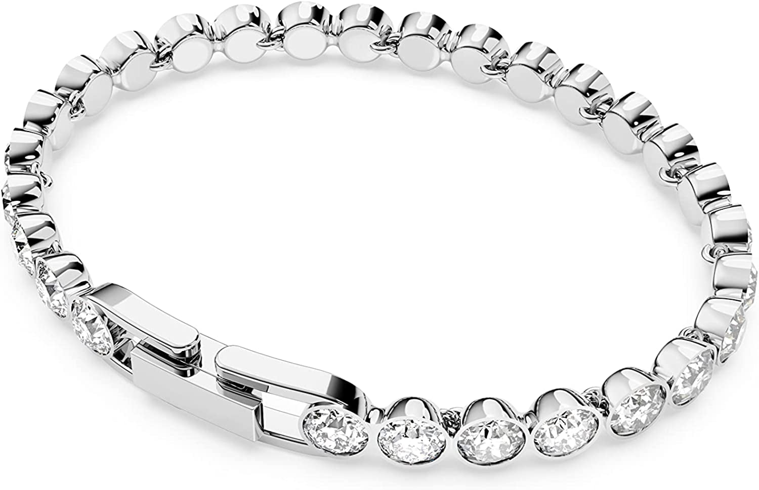 Clear Crystals Tennis Bracelet Rhodium Finish