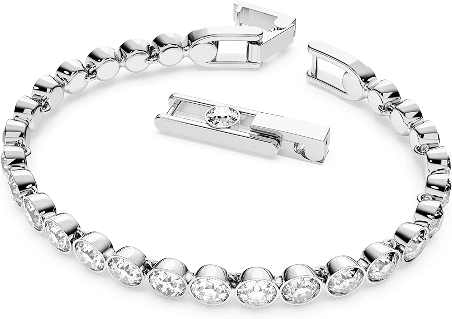 Clear Crystals Tennis Bracelet Rhodium Finish