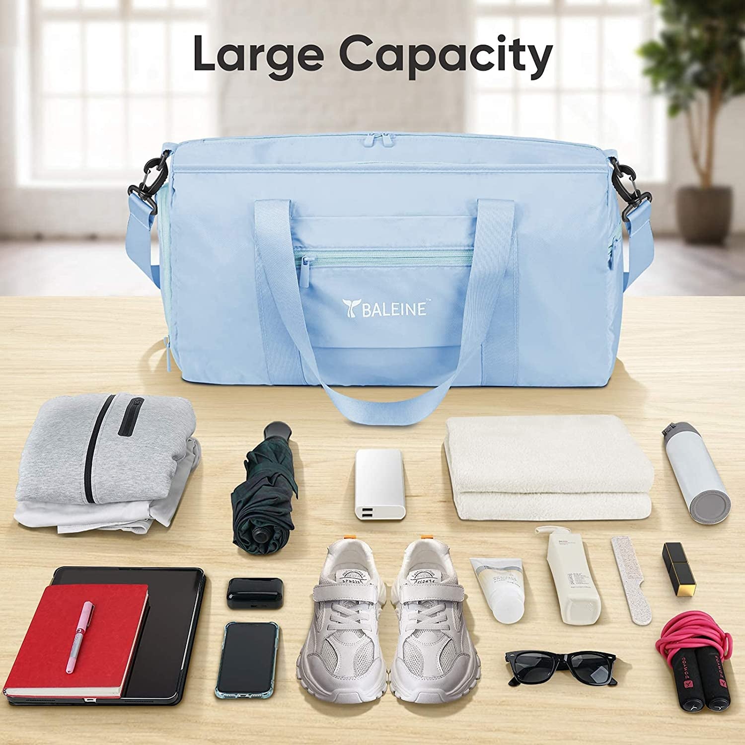 Women & Men Gym Bag - Sports Duffel Bag Waterproof Carry on Gym Bag