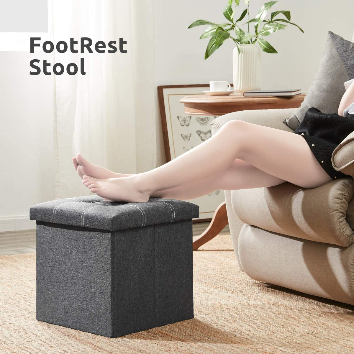 Ottoman Storage Cube - Foldable Storage Boxes & Footrest