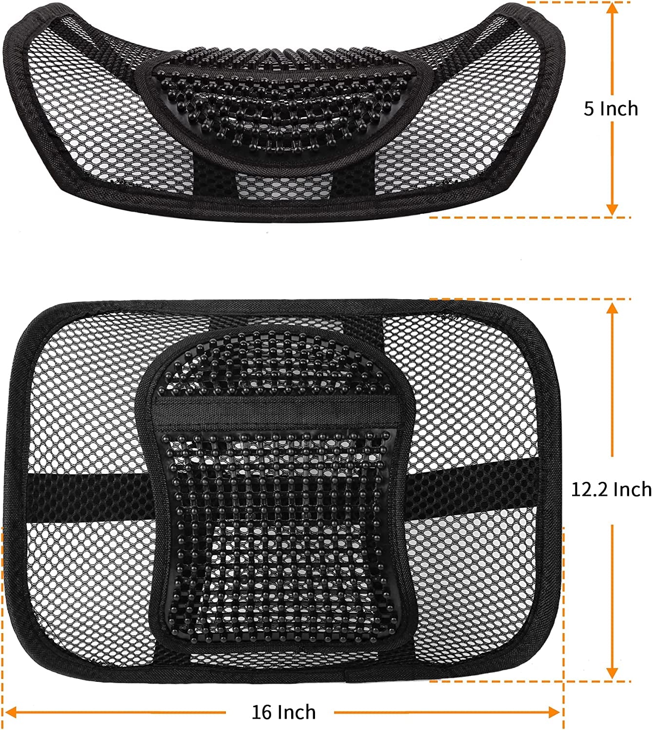 Lumbar Support Back - Seat Cushion with Breathable Mesh